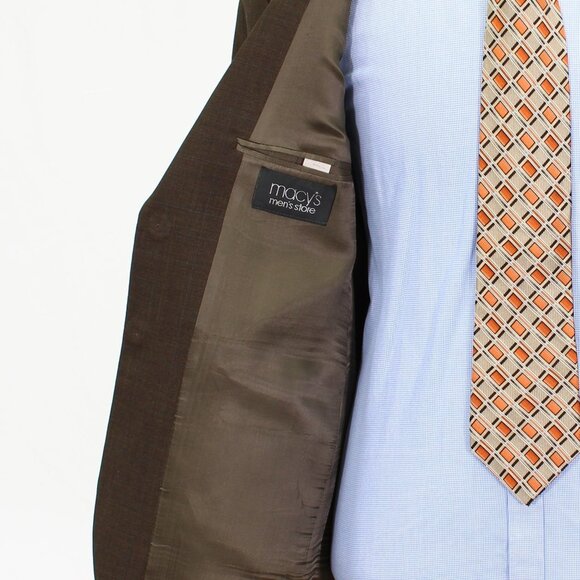 Ralph Lauren 44L Brown Check 2-Button Sport Coat Blazer Jacket P264 - Picture 8 of 10